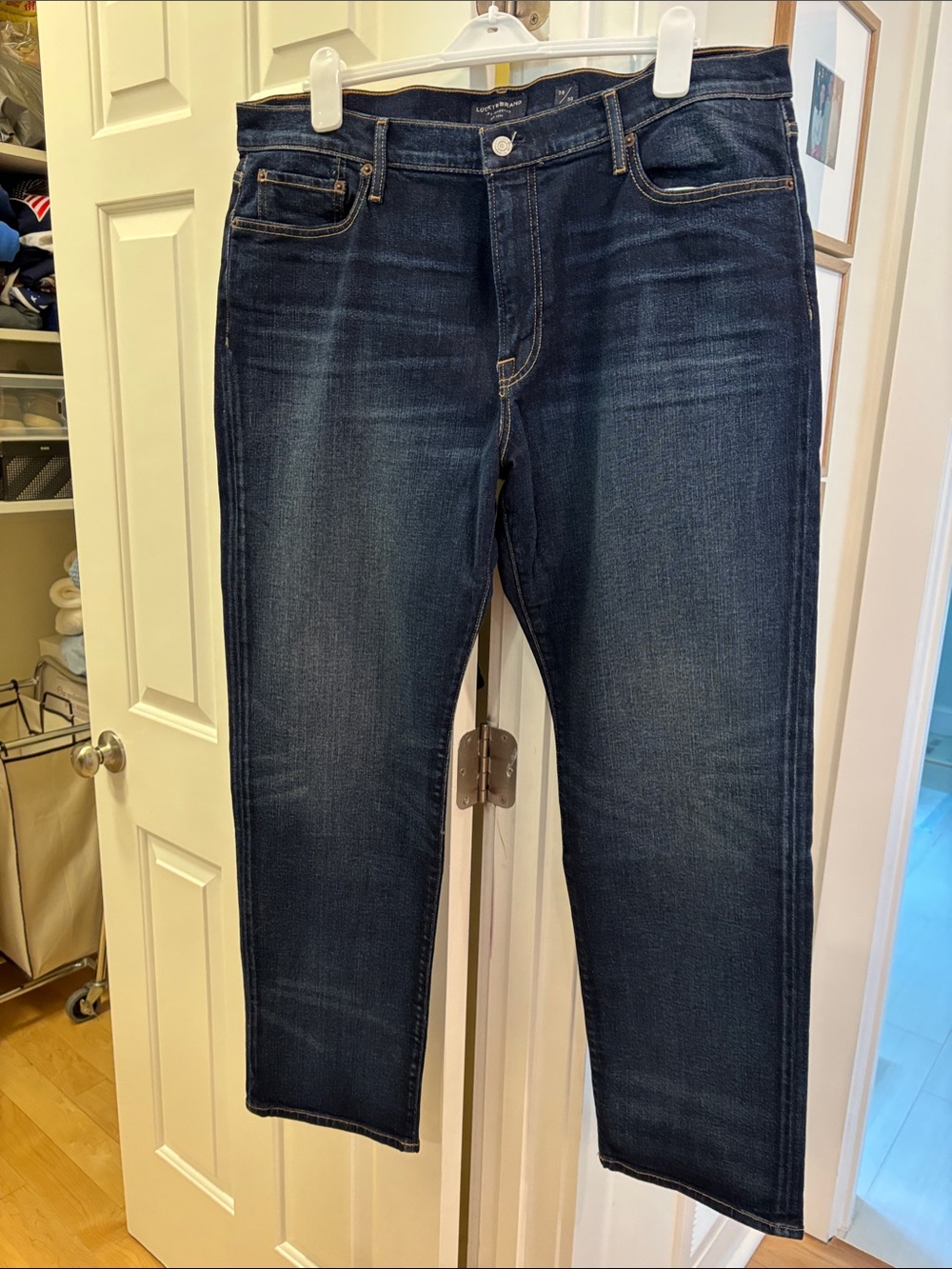 Men's Lucky Dark Blue Denim Jeans 38x30